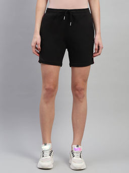 Monte Carlo - Womens Black Solid Regular Fit Shorts