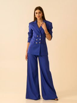 True West - Women Blue Tailored Co-Ord Set