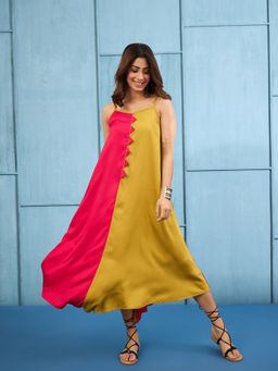 InWeave - Women Rayon Colorblock Multi-Color Dress