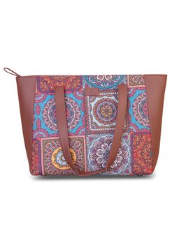 Zouk - Women Handcrafted Multicolor Mandala Print Side Tote Bag & Handbag for Office and College