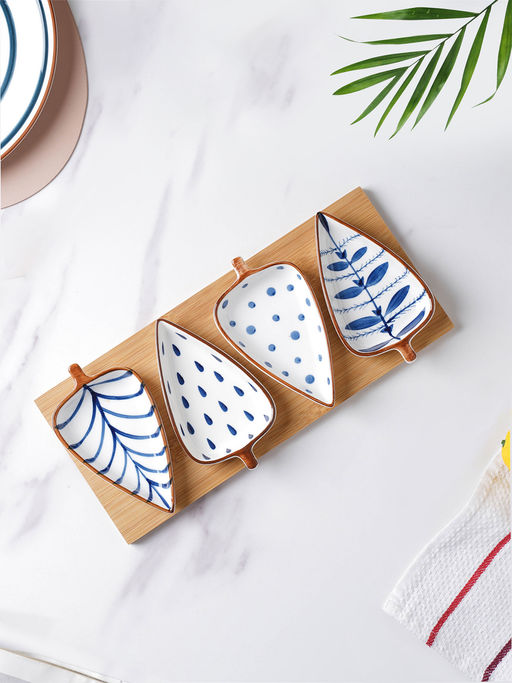 Nestasia Leaf Platter with Tray (Set of 5)