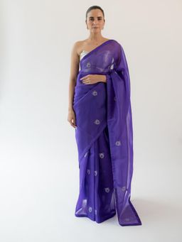 KAPARDARA - Royal Purple Sumatran Hand Crafted Saree