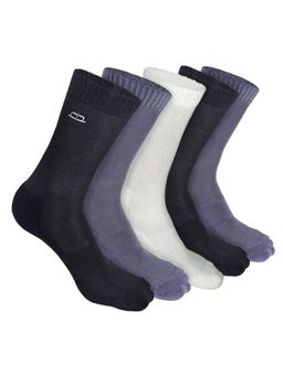 Heelium - Bamboo Crew Socks for Men - 5 Pairs - 2Black 2Grey 1White - Odour Free