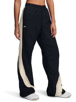Under Armour - Women Black Icon Crinkle Tear Away Trackpant