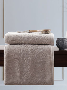 Maspar - Colorart Windsor 550 GSM Cotton Self Jacquard Grey Bath Towel