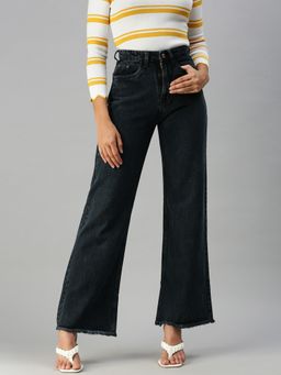 SHOWOFF - Women Clean Look Grey Wide Leg Denim Jeans