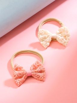 Yellow Chimes - Melbees by Cute Bow Shaped Ponytail Rubber Bands 2Pcs