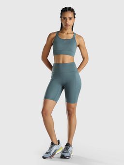 Musclemind - Women Teal Solid Cycling Shorts