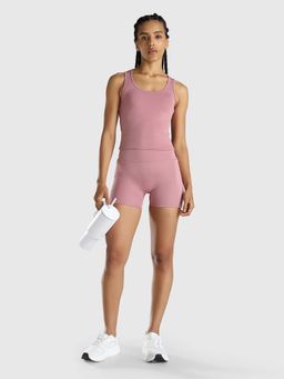 Musclemind - Women Pink Solid Shorts