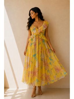 AROOP SHOP INDIA - Yellow Aveline Dress