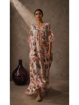 AROOP SHOP INDIA - Pink Dahlia Kaftan with Slip
