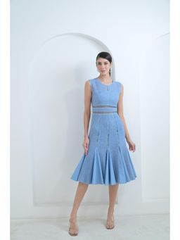 Ombrello - Provence Blue Midi Dress