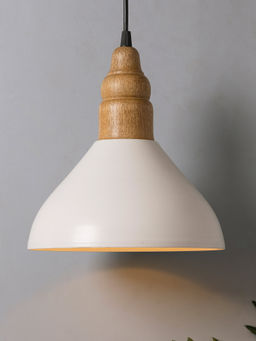 Homesake - Nate Metal Wood Pendant Light White Step