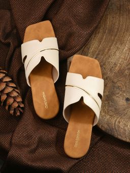 CLOG LONDON - Women Beige Slip On Comfortable Heels