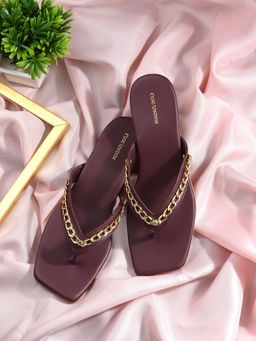 CLOG LONDON - Women Burgundy Slip On Comfortable Heels