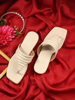 CLOG LONDON - Women Beige Slip On Comfortable Heels