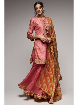 Gopi Vaid - Fuchsia Rashida Short Sharara (Set of 3)