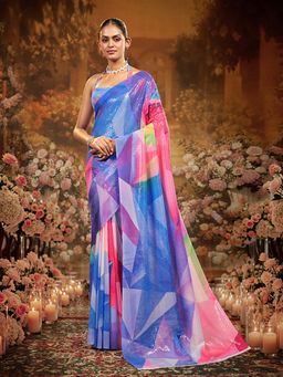 Garden VARELI - Multi-Color Embellished/Sequined Saree with Unstitched Blouse