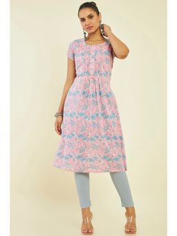 Soch - Women Pink Cotton Printed Kurta