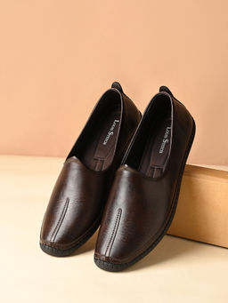 Louis Stitch - Men Brunette Brown Ethnic Slip On Shrunken Nagra Mojaris