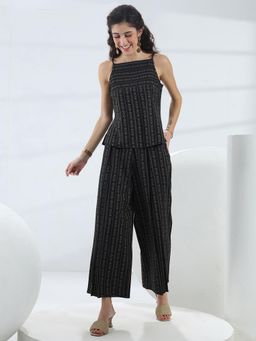 Libas - Black Woven Design Co-Ord Set