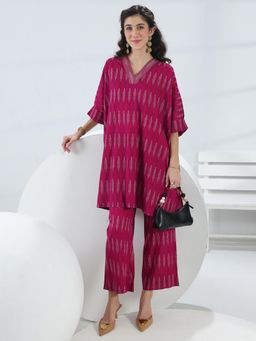 Libas - Pink Abstract Printed Co-Ord Set