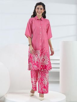 Libas - Pink Floral Printed Co-Ord Set