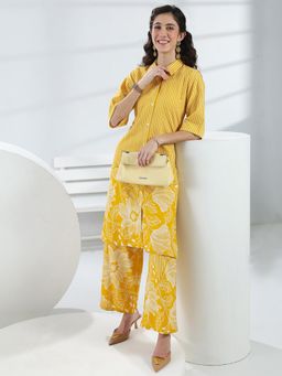 Libas - Yellow Floral Printed Co-Ord Set