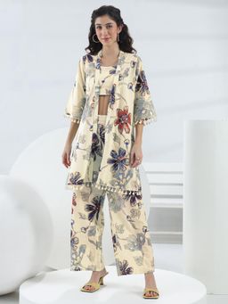 Libas - Off White Floral Printed Co-Ord Set