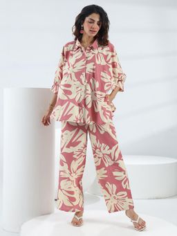 Libas - Pink Floral Printed Co-Ord Set