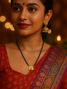 Digital Dress Room - Red Brass Gold Plated Mangalsutra