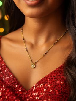 Digital Dress Room - White Brass Gold Plated Mangalsutra