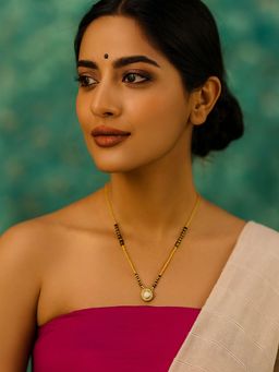 Digital Dress Room - White Brass Gold Plated Mangalsutra