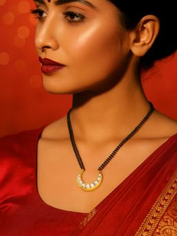 Digital Dress Room - White Brass Gold Plated Mangalsutra