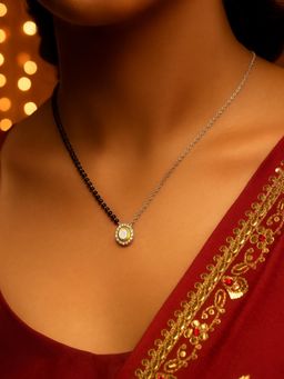Digital Dress Room - White Brass Silver Plated Mangalsutra