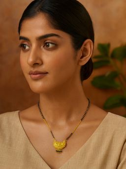 Digital Dress Room - Black Brass Gold Plated Mangalsutra