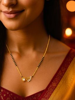 Digital Dress Room - White Brass Gold Plated Mangalsutra