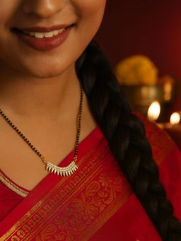 Digital Dress Room - White Brass Gold Plated Mangalsutra