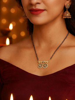 Digital Dress Room - Black Brass Gold Plated Mangalsutra