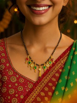 Digital Dress Room - Multi-Color Brass Gold Plated Mangalsutra