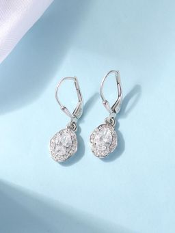 Ornate Jewels - 925 Silver Rhodium Plated American Diamond Glimmering Grace Earring for Women & Girls