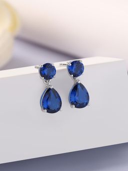 Ornate Jewels - 925 Silver Pear Blue Spinel Celestial Teardrops Earring for Women & Girls