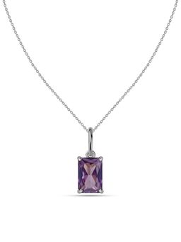 Ornate Jewels - 925 Silver 0.80 Carat Purple Amethyst Radiance Solitaire Necklace for Women & Girls