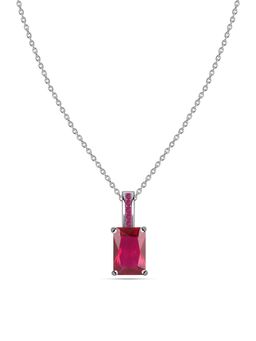 Ornate Jewels - 925 Silver 1.10 Carat Red Ruby Radiance Solitaire Necklace for Women & Girls