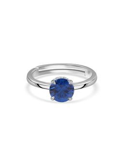 Ornate Jewels - 925 Silver 1.77 Carat Pear Tanzanite Midnight Tear Adjustable Ring for Women & Girls