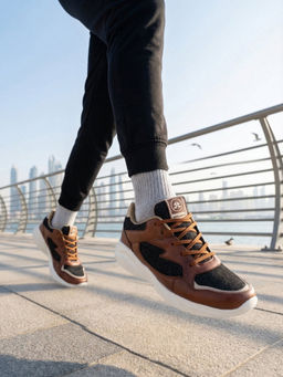 Off Limits - Men Tan Lace-Up Sneakers