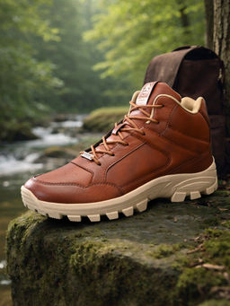 Off Limits - Tan Men Lace-Up Trekking Shoes