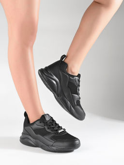 Off Limits - Black Women Lace-Up Sneakers