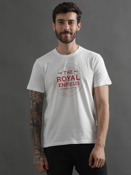 Royal Enfield - White Crusader Logo T-Shirt