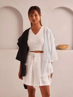 B Label - White Banyan Jacket with Shorts